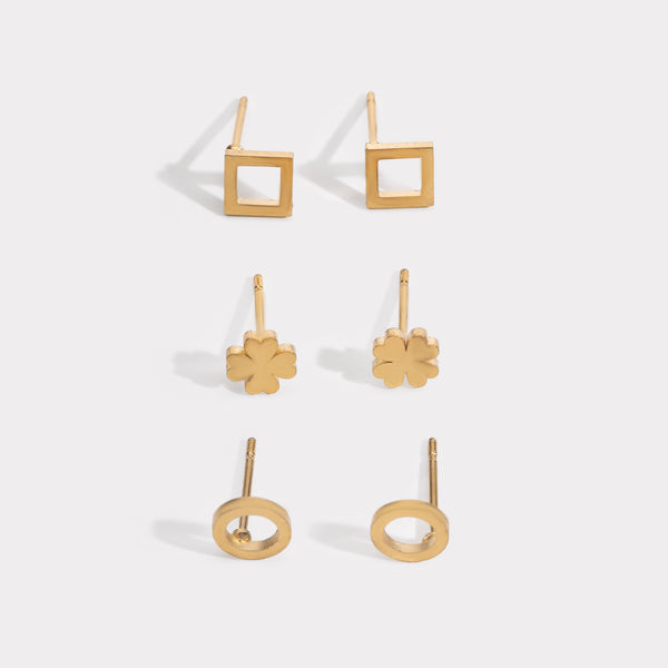 Geometry Mini Stud Earrings (Set of 3)