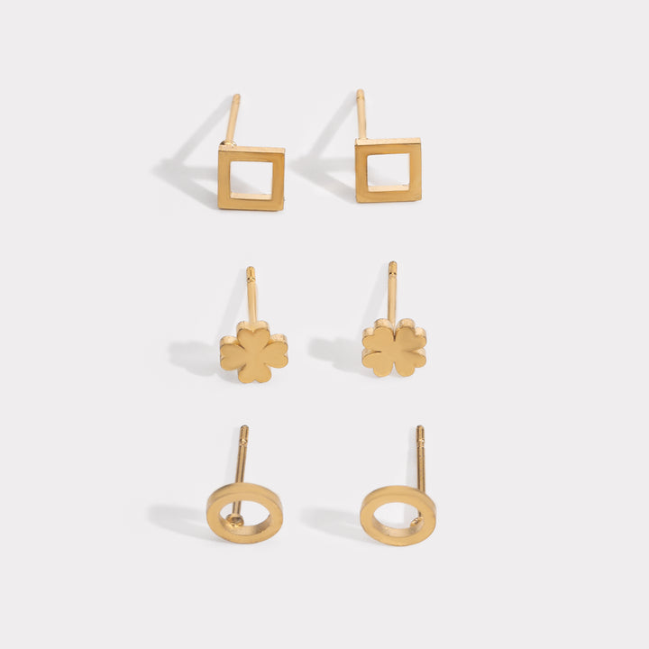 Geometry Mini Stud Earrings (Set of 3)