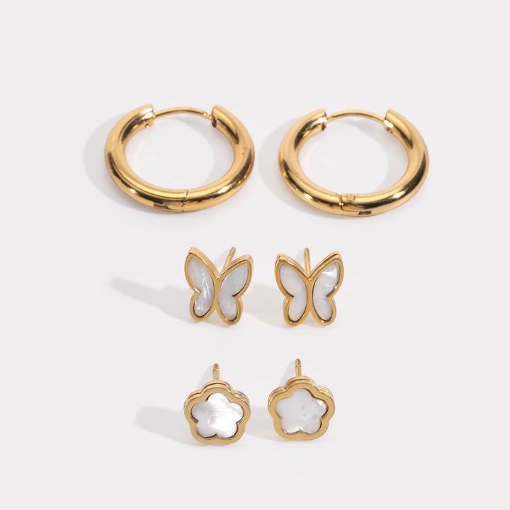 Flutter Bloom Earring Set of 3