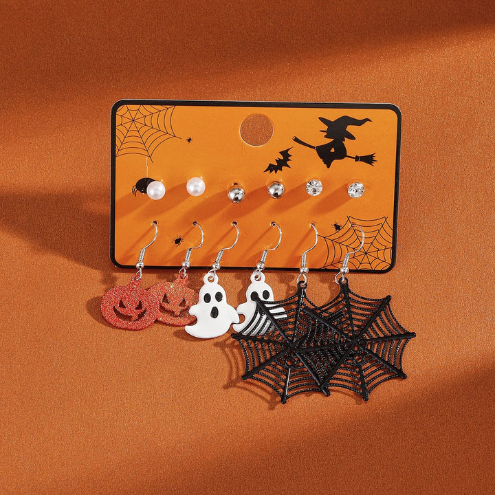 Spooky Spark Halloween Studs and Drop Earrings Set