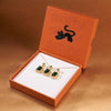 Kiara Advani Green Emerald Necklace and Earrings Set - 18K Gold Plated