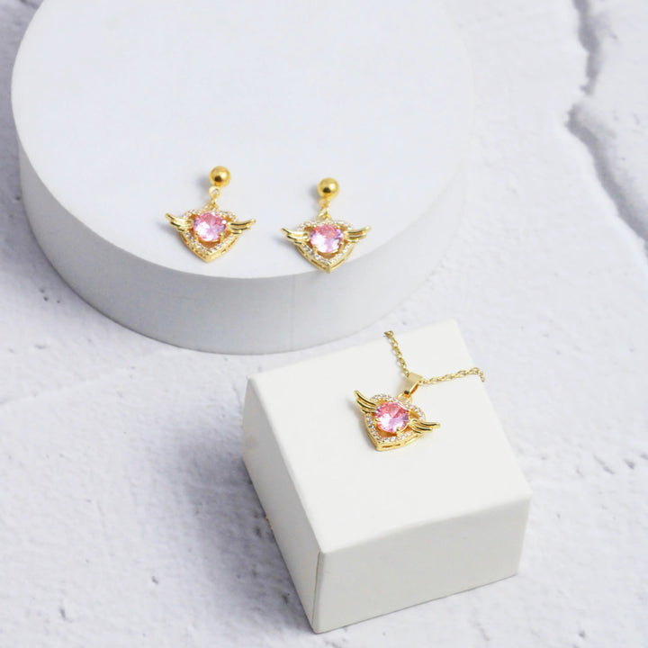 Graceful Sapphire Earrings and Necklace Set - Salty Accessories