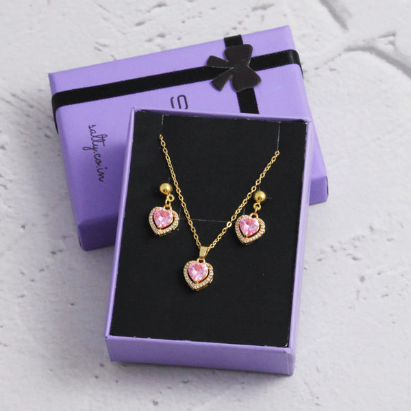Love Story Earrings and Necklace Set