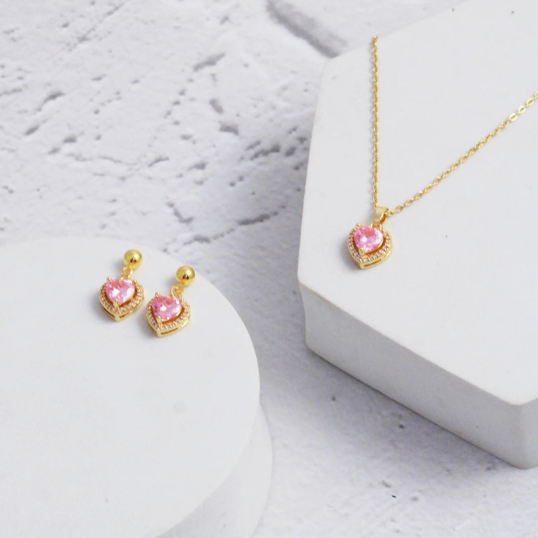 Love Story Earrings and Necklace Set - Salty Accessories