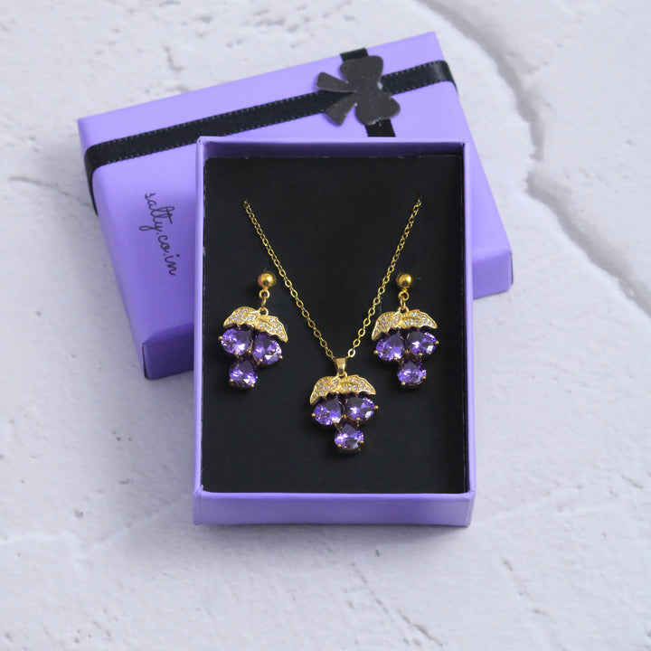 Divine Gem Earrings and Neckalce Set - Salty Accessories