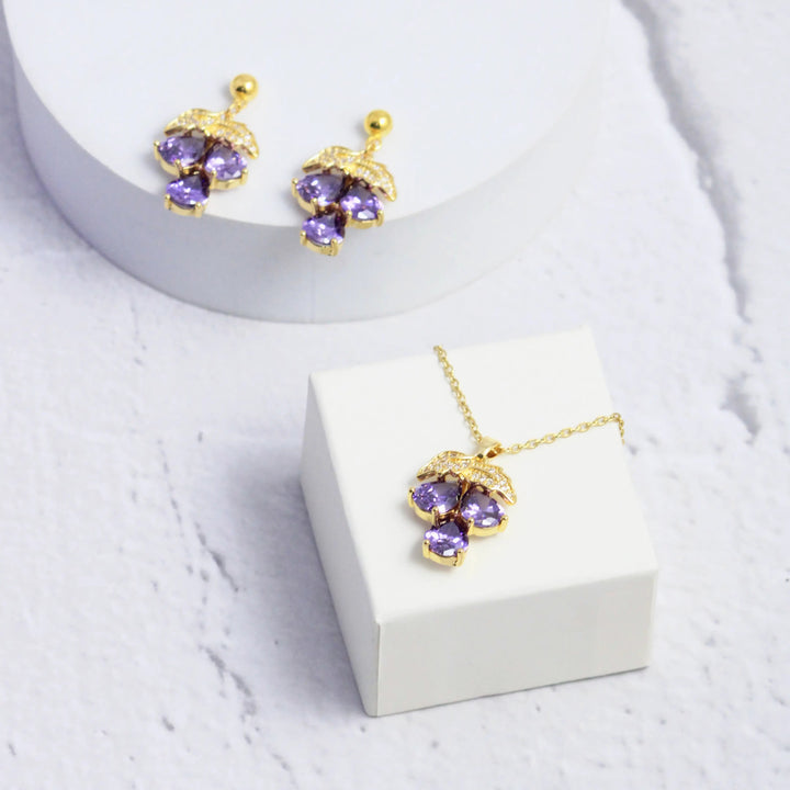 Divine Gem Earrings and Neckalce Set - Salty Accessories