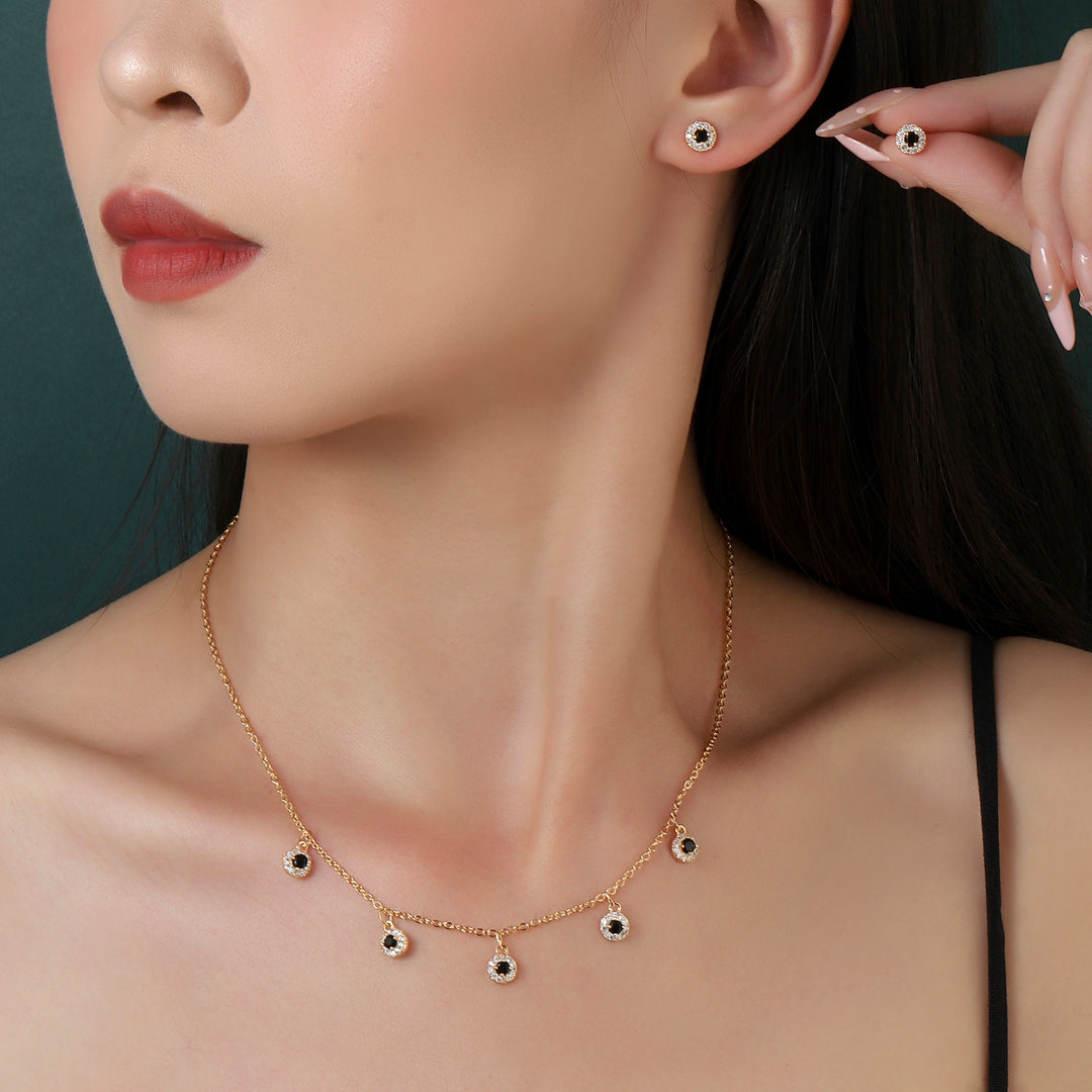 Eclipse Diamond Necklace and Earrings Set - Salty Accessories