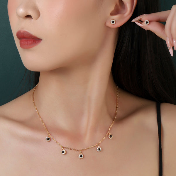 Eclipse Diamond Necklace and Earrings Set