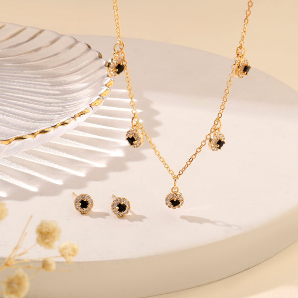 Eclipse Diamond Necklace and Earrings Set