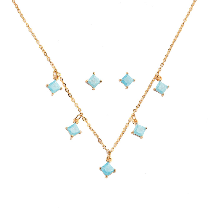 Sapphire Shine Necklace and Earrings Set