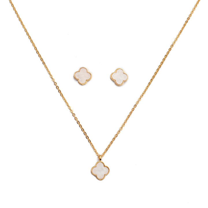 Pure Clover Necklace And Earrings Set