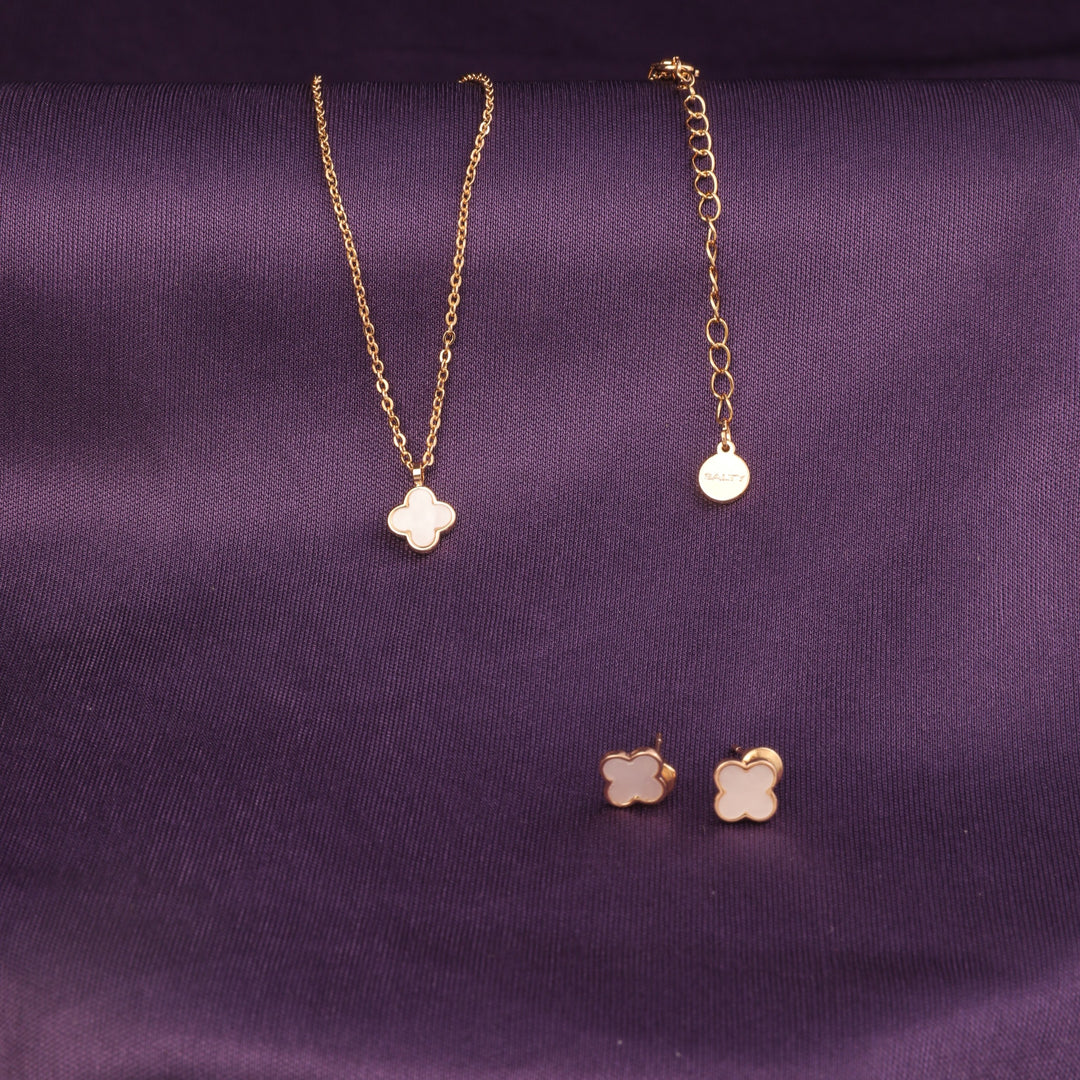 Pure Clover Necklace And Earrings Set - Salty Accessories