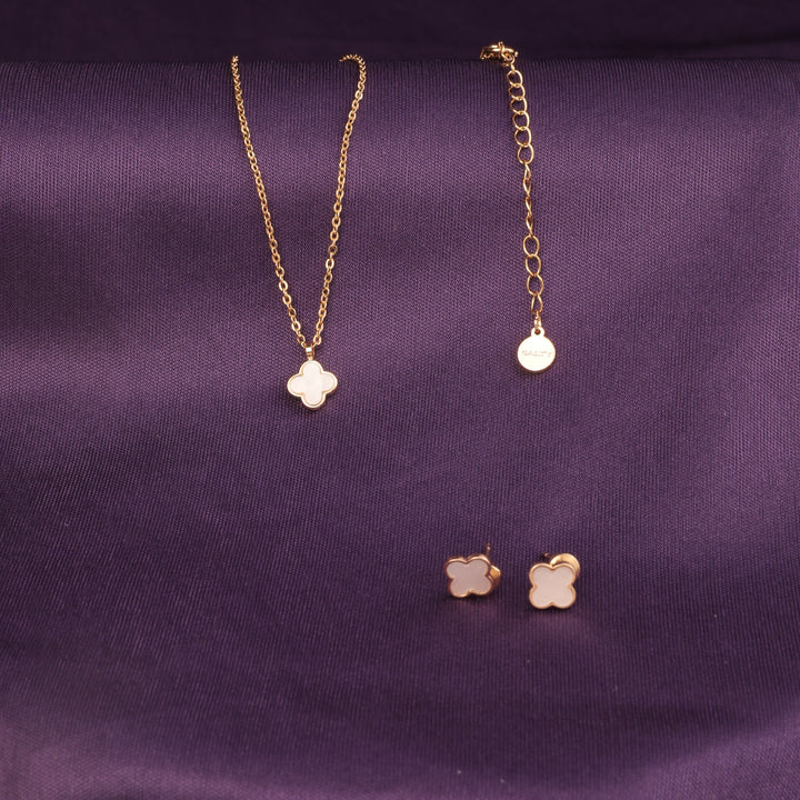 Pure Clover Necklace And Earrings Set - Salty Accessories