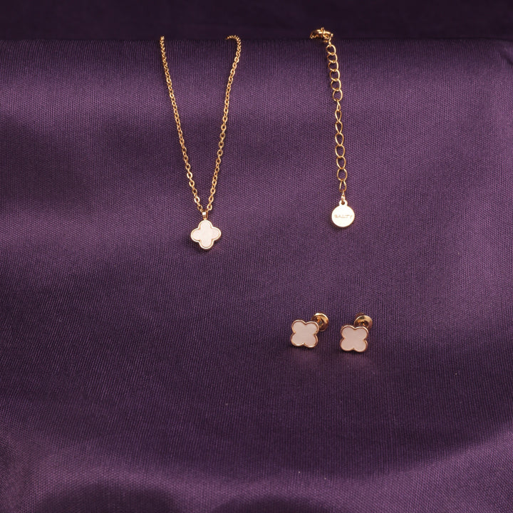 Pure Clover Necklace And Earrings Set - Salty Accessories