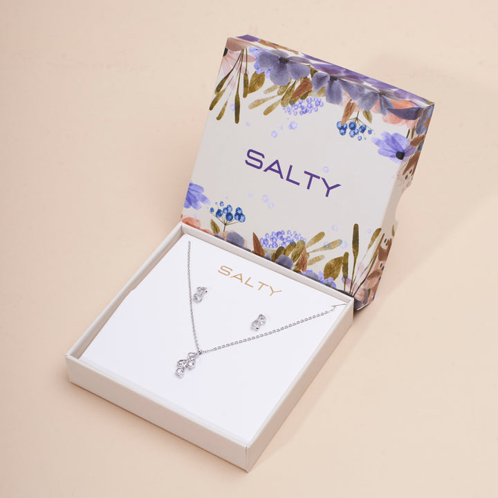 Silver Symphony Necklace and Earrings Set - Salty Accessories