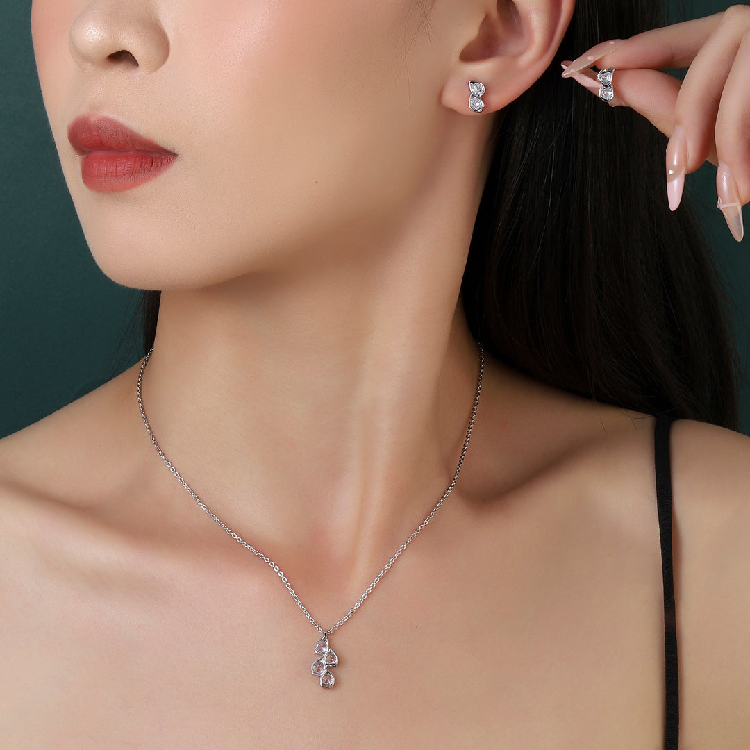 Silver Symphony Necklace and Earrings Set