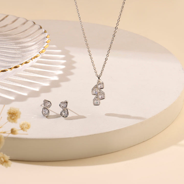 Silver Symphony Necklace and Earrings Set