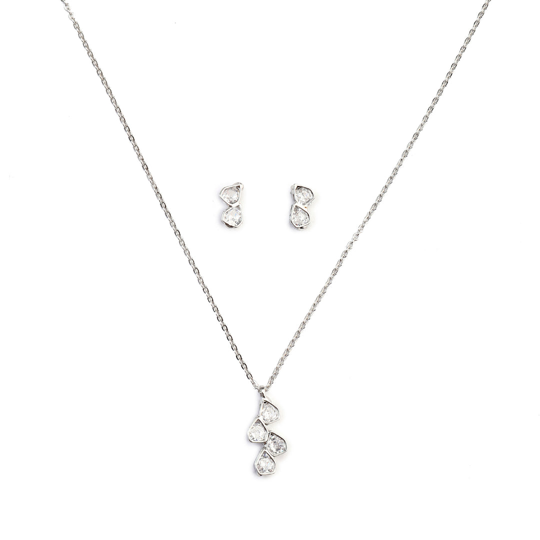 Silver Symphony Necklace and Earrings Set