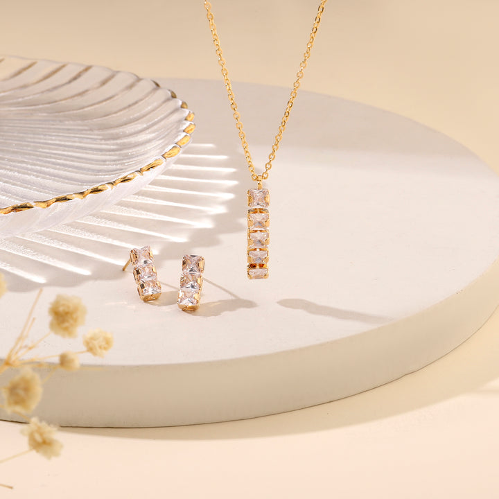 Pure Brilliance Diamond Necklace and Earrings Set