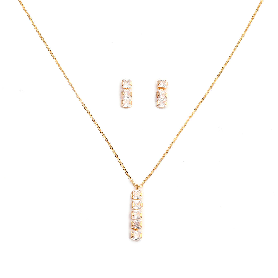 Pure Brilliance Diamond Necklace and Earrings Set - Salty Accessories