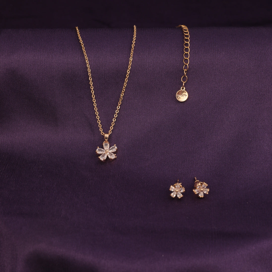 Flower Dream Necklace and Earrings Set - Salty Accessories
