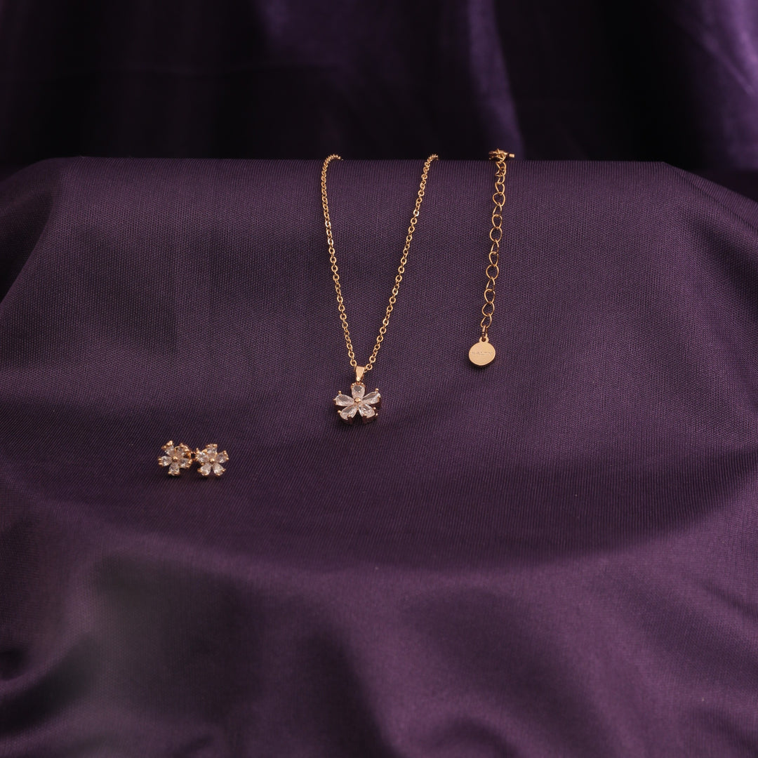 Flower Dream Necklace and Earrings Set - Salty Accessories