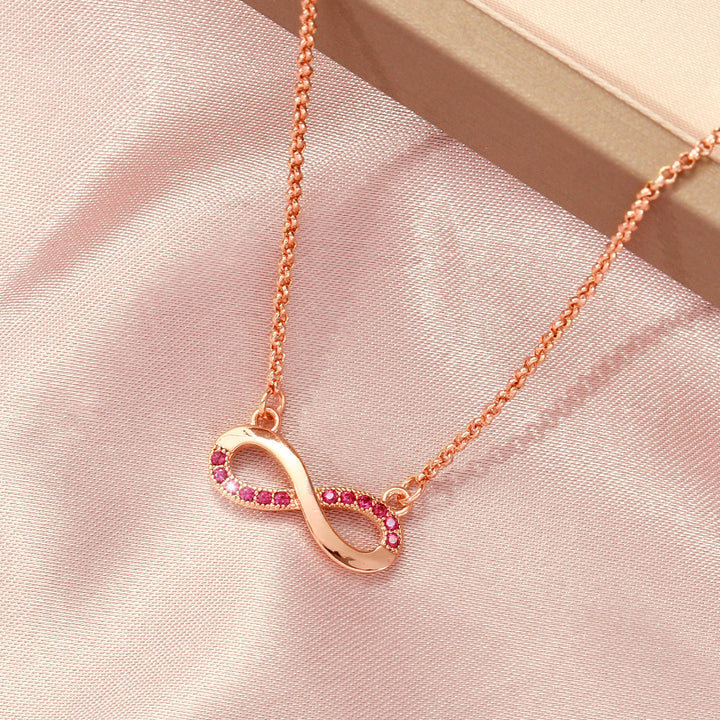 Pink Drop Earring &amp; Infinity Necklace Set