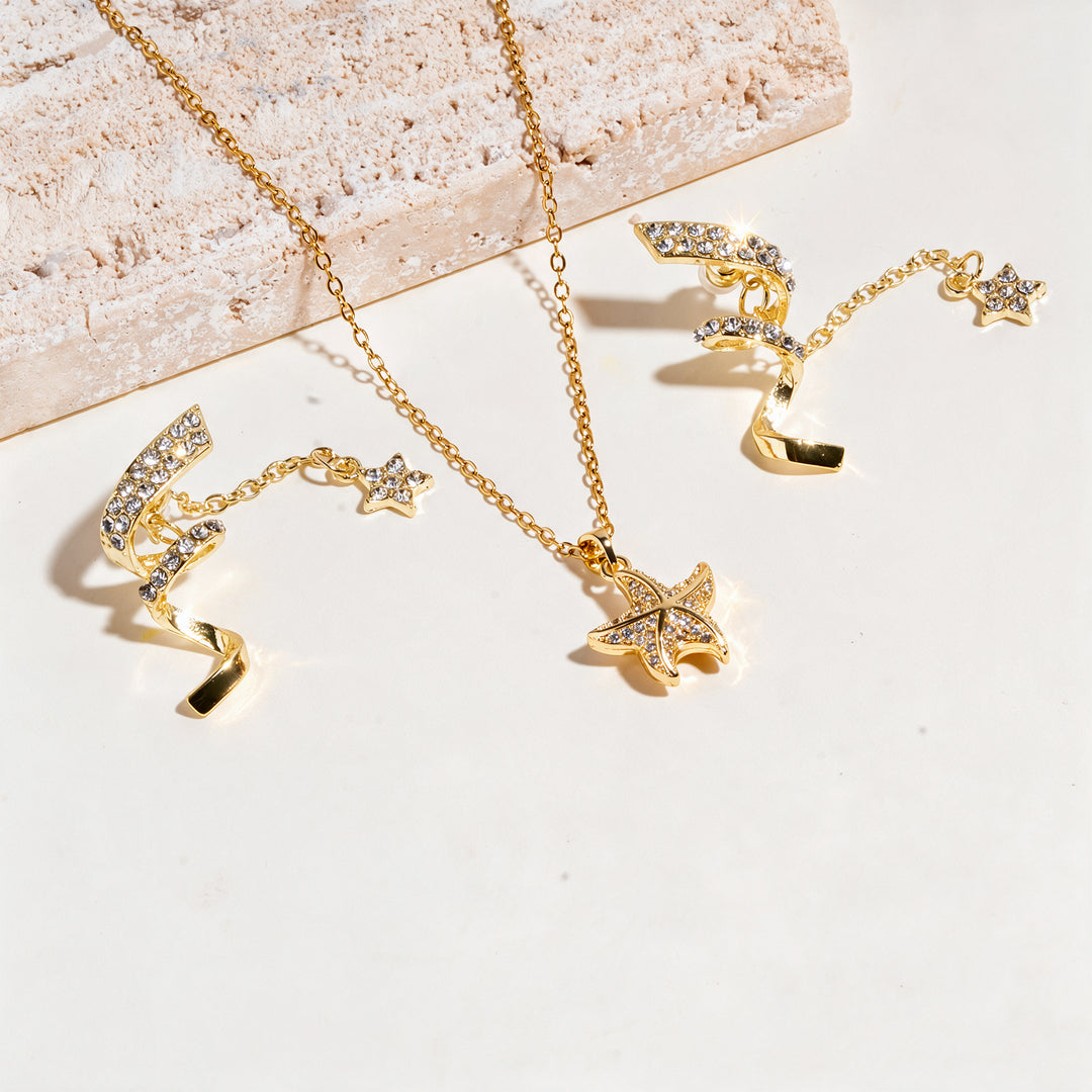 Indie Detail Earrings And Necklace Set