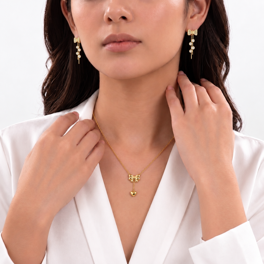 Jelly Flex Earrings And Necklace Set