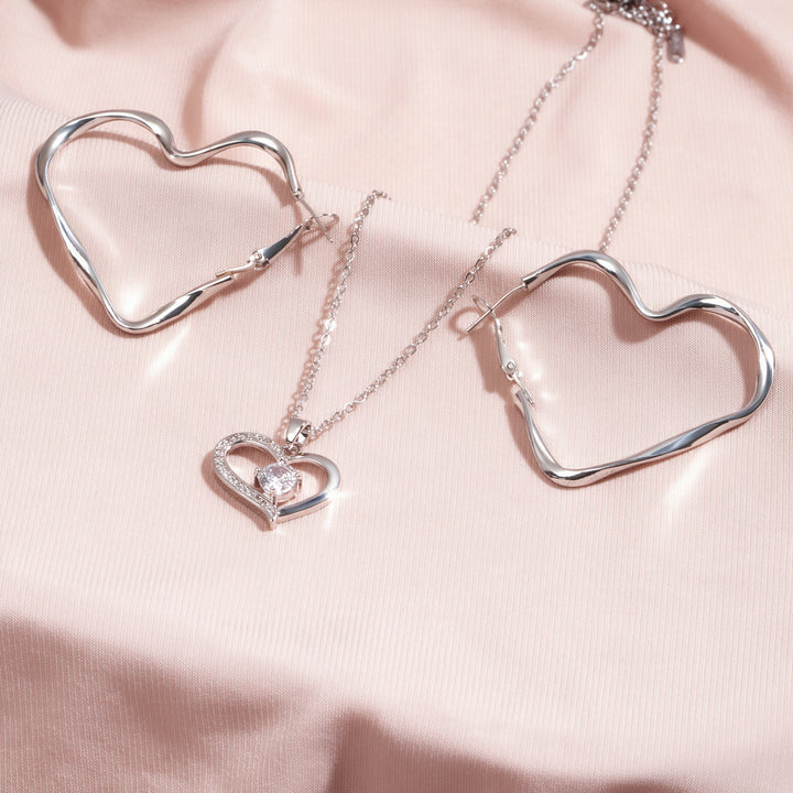Loop Signal Earrings And Necklace Set