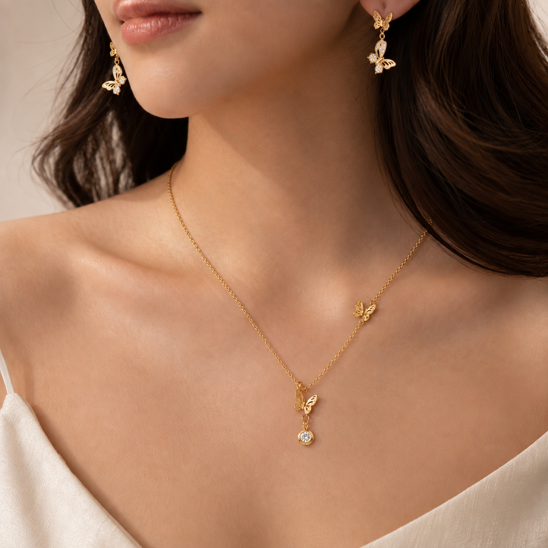 Shine Icon Earrings And Necklace Set