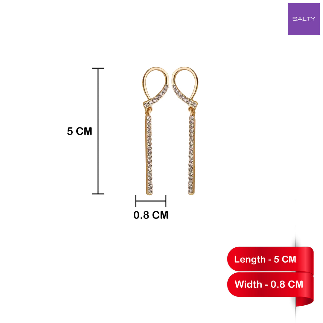 Waterdrop Shape Ribbon Dangle Zircon Earrings