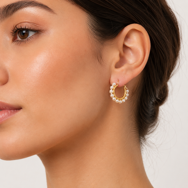 Pure Pearls Hoops