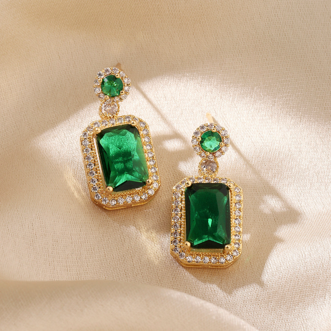 Avery Emerald Crystal Earring - Salty Accessories