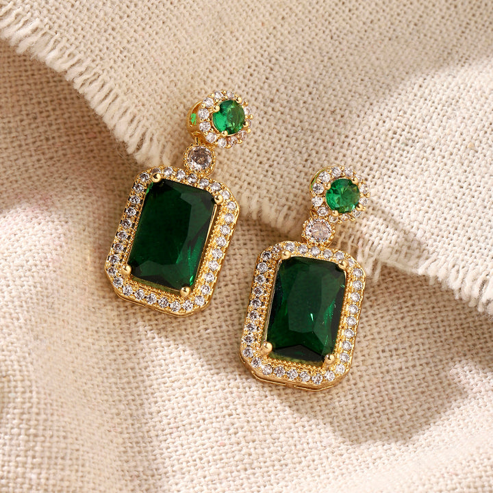 Avery Emerald Crystal Earring - Salty Accessories