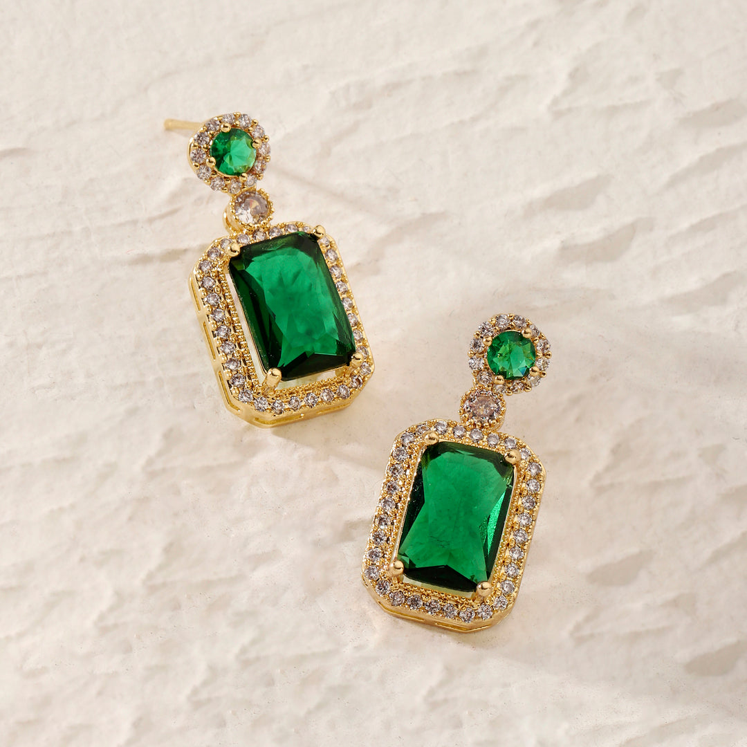 Avery Emerald Crystal Earring - Salty Accessories