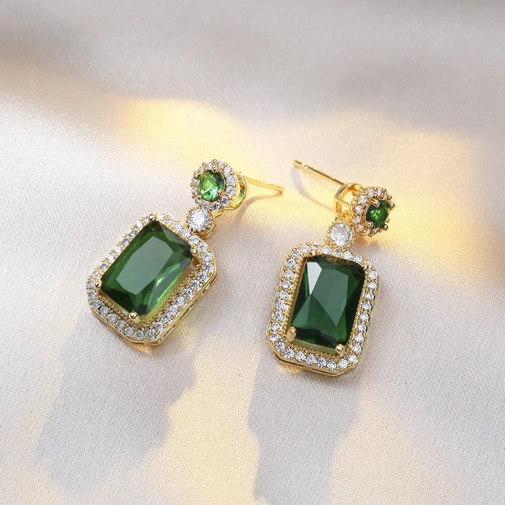 Avery Emerald Crystal Earring - Salty Accessories