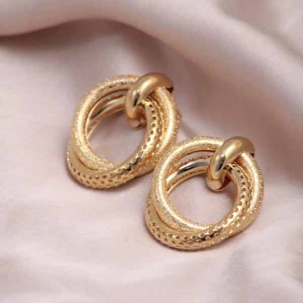 Gold Twisted Chic Hoop Earrings