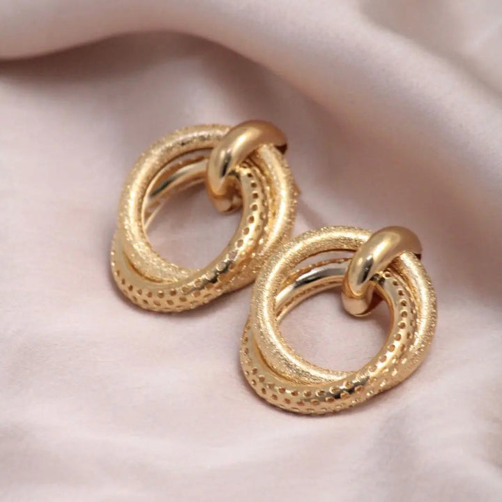 Gold Twisted Chic Hoop Earrings - Salty Accessories