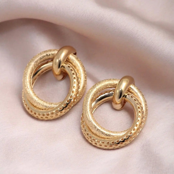 Gold Twisted Chic Hoop Earrings - Salty Accessories