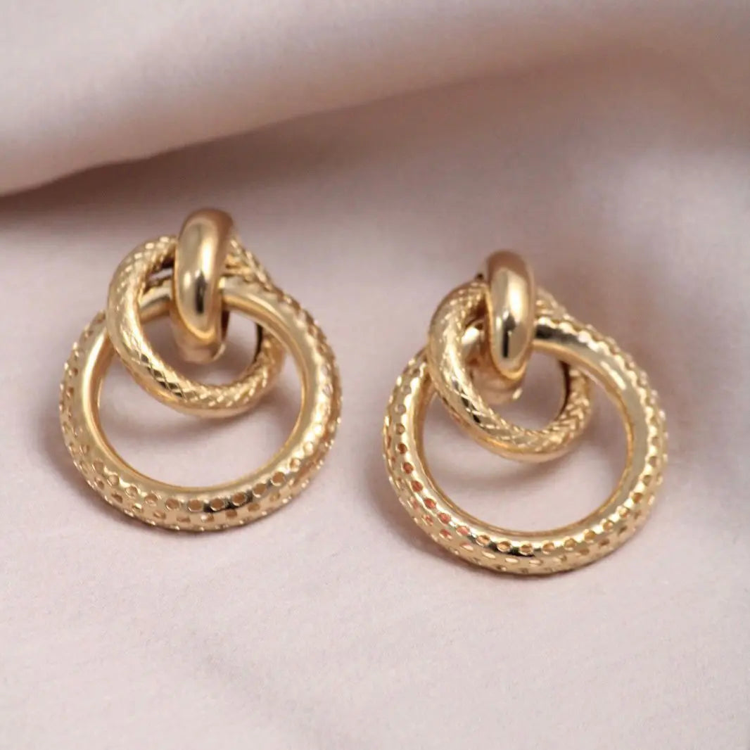 Golden Twisted Boho Hoop Earrings - Salty Accessories