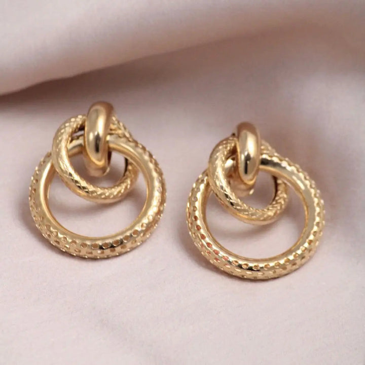 Golden Twisted Boho Hoop Earrings - Salty Accessories
