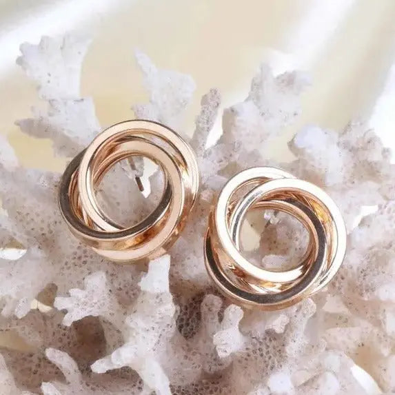 Golden Crooked Minimal Earrings