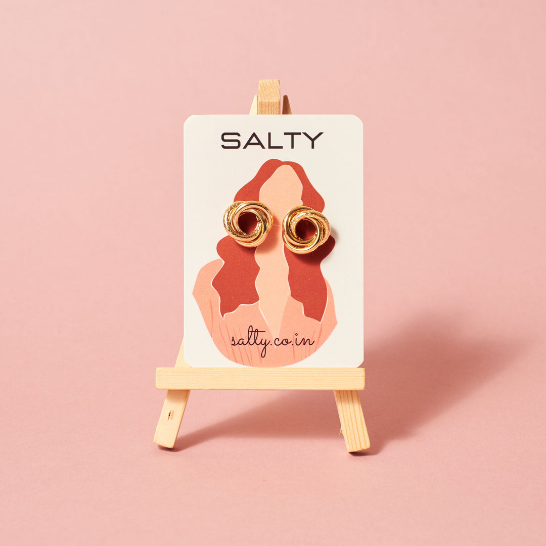 Golden Knotted Shimmer Earrings - Salty Accessories