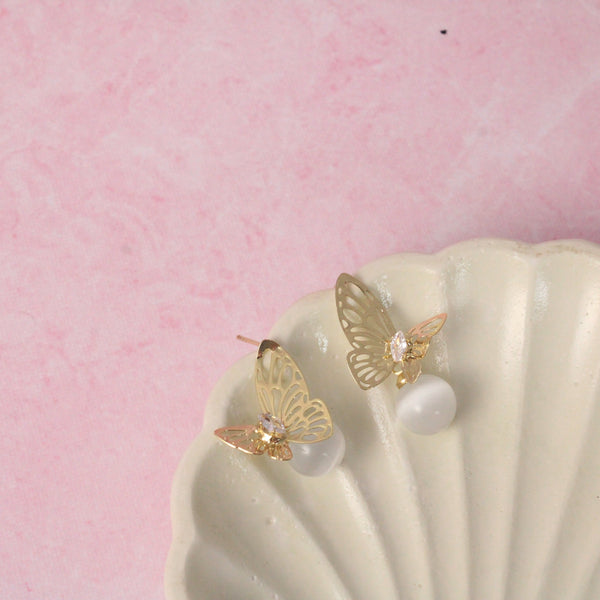 Beautiful Opal Butterfly Earrings