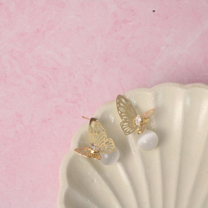 Beautiful Opal Butterfly Earrings - Salty Accessories