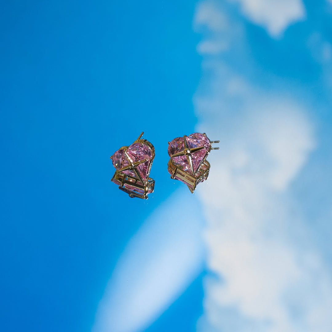 Raspberry Crystal Earrings Salty