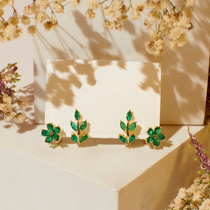 Viridian Crawler Emerald Earrings - Salty Accessories