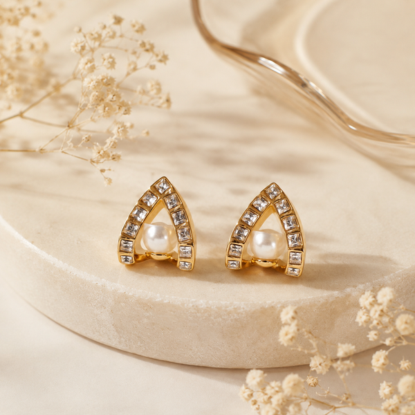 Curved Diamond Earrings
