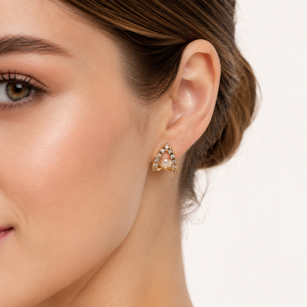 Curved Diamond Earrings